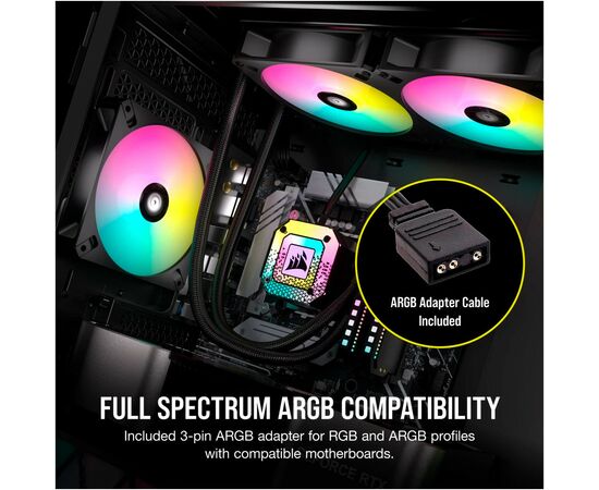 Кулер для корпуса Corsair iCUE AR120 Digital RGB 120mm PWM Fan Triple Pack Black (CO-9050167-WW), изображение 8 Кулер для корпуса Corsair iCUE AR120 Digital RGB 120mm PWM Fan Triple Pack Black (CO-9050167-WW), изображение 8