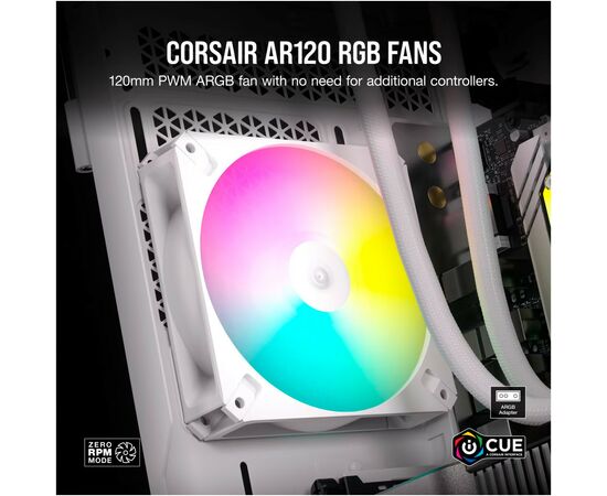 Кулер для корпуса Corsair iCUE AR120 Digital RGB 120mm PWM Fan Triple Pack White (CO-9050169-WW), изображение 6 Кулер для корпуса Corsair iCUE AR120 Digital RGB 120mm PWM Fan Triple Pack White (CO-9050169-WW), изображение 6
