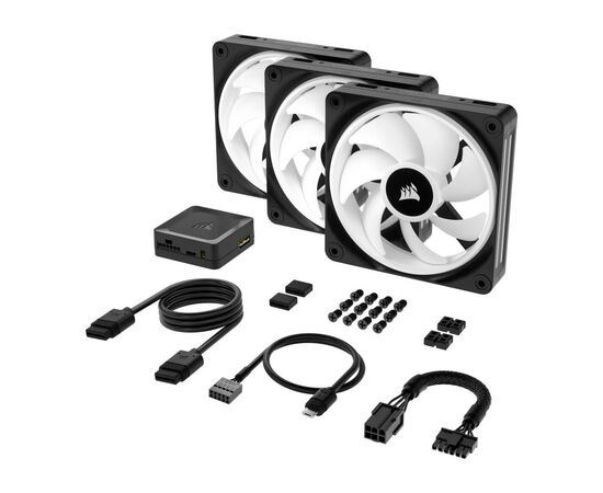 Кулер для корпуса Corsair iCUE Link QX120 RGB PWM PC Fans Starter Kit with iCUE Link System Hub (CO-9051002-WW), изображение 9 Кулер для корпуса Corsair iCUE Link QX120 RGB PWM PC Fans Starter Kit with iCUE Link System Hub (CO-9051002-WW), изображение 9