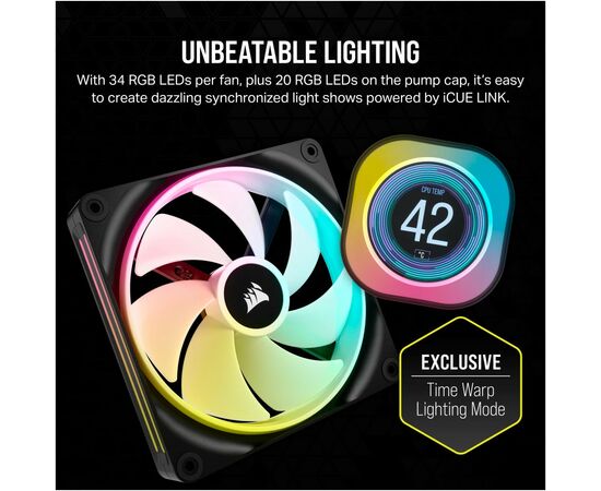 Система водяного охлаждения Corsair iCUE Link H100i LCD RGB (CW-9061007-WW), изображение 8 Система водяного охлаждения Corsair iCUE Link H100i LCD RGB (CW-9061007-WW), изображение 8