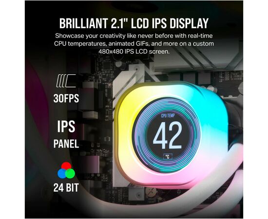 Система водяного охлаждения Corsair iCUE Link H150i LCD RGB (CW-9061010-WW), изображение 7 Система водяного охлаждения Corsair iCUE Link H150i LCD RGB (CW-9061010-WW), изображение 7