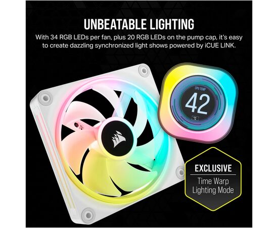 Система водяного охлаждения Corsair iCUE Link H150i LCD RGB (CW-9061010-WW), изображение 8 Система водяного охлаждения Corsair iCUE Link H150i LCD RGB (CW-9061010-WW), изображение 8