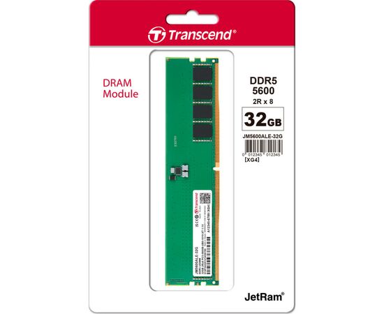 Модуль памяти для компьютера DDR5 32GB 5600 MHz JetRam Transcend (JM5600ALE-32G), изображение 2 Модуль памяти для компьютера DDR5 32GB 5600 MHz JetRam Transcend (JM5600ALE-32G), изображение 2
