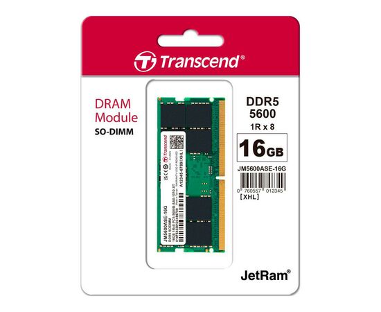 Модуль памяти для ноутбука SoDIMM DDR5 32GB 5600 MHz JetRam Transcend (JM5600ASE-32G), изображение 2 Модуль памяти для ноутбука SoDIMM DDR5 32GB 5600 MHz JetRam Transcend (JM5600ASE-32G), изображение 2