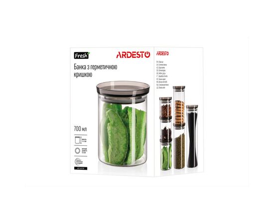 Емкость для сыпучих продуктов Ardesto Fresh стекло, пластик 700 мл (AR1307SF), изображение 9
