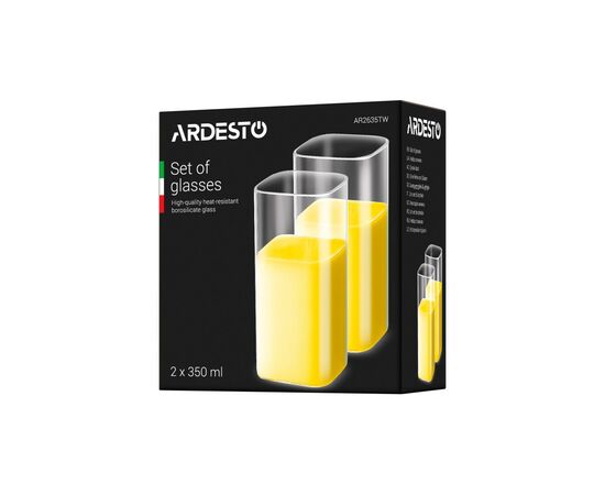 Набор стаканов Ardesto Twins 350 мл (AR2635TW), изображение 3 Набор стаканов Ardesto Twins 350 мл (AR2635TW), изображение 3