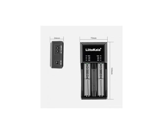 Зарядное устройство для аккумуляторов Liitokala 2 Slots, LED indicator, Li-ion(18650...RCR123...26650), NiMH(AA, AAA, SC, C) (Lii-PL2), изображение 4 Зарядное устройство для аккумуляторов Liitokala 2 Slots, LED indicator, Li-ion(18650...RCR123...26650), NiMH(AA, AAA, SC, C) (Lii-PL2), изображение 4