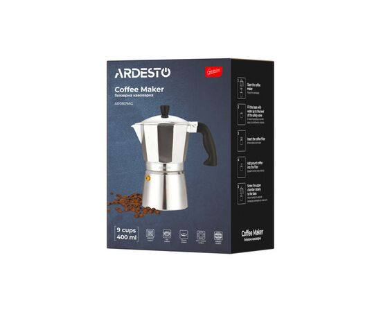 Гейзерная кофеварка Ardesto Gemini Cremona 9 чашок (AR0809AG), изображение 10 Гейзерная кофеварка Ardesto Gemini Cremona 9 чашок (AR0809AG), изображение 10