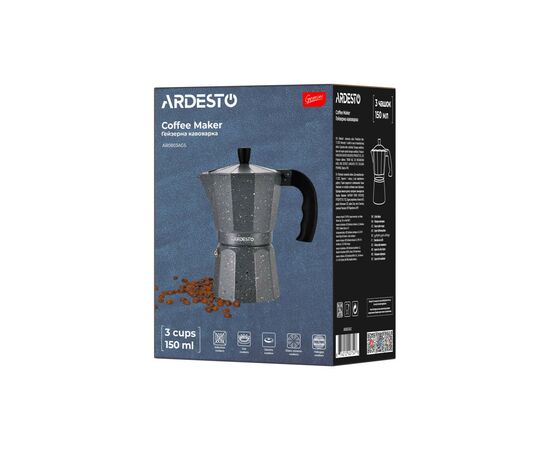 Гейзерная кофеварка Ardesto Gemini Molise 3 чашки (AR0803AGS), изображение 11 Гейзерная кофеварка Ardesto Gemini Molise 3 чашки (AR0803AGS), изображение 11
