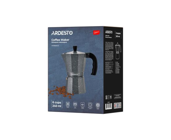 Гейзерная кофеварка Ardesto Gemini Molise 6 чашок (AR0806AGS), изображение 11 Гейзерная кофеварка Ardesto Gemini Molise 6 чашок (AR0806AGS), изображение 11