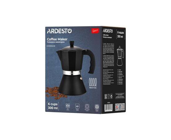 Гейзерная кофеварка Ardesto Gemini Trento 6 чашок (AR0806AIB), изображение 10 Гейзерная кофеварка Ardesto Gemini Trento 6 чашок (AR0806AIB), изображение 10