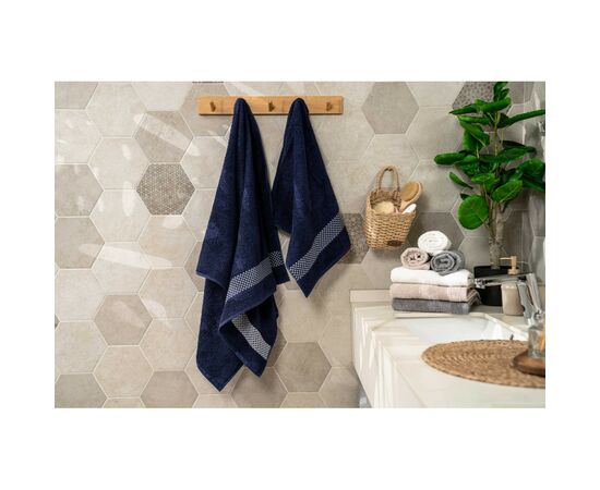 Рушник Ardesto набір махрових Holiday 2 шт 50х90см, 70х140см, 100% бавовна, індиго (ART2557IN), зображення 2 Рушник Ardesto набір махрових Holiday 2 шт 50х90см, 70х140см, 100% бавовна, індиго (ART2557IN), зображення 2