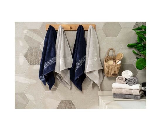 Рушник Ardesto набір махрових Holiday 2 шт 50х90см, 70х140см, 100% бавовна, індиго (ART2557IN), зображення 3 Рушник Ardesto набір махрових Holiday 2 шт 50х90см, 70х140см, 100% бавовна, індиго (ART2557IN), зображення 3