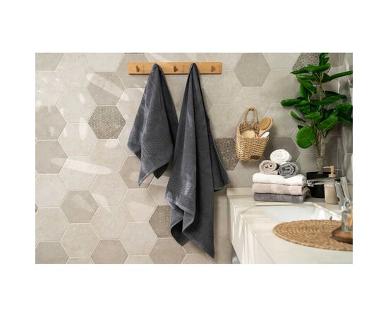 Рушник Ardesto набір махрових Lotus 2 шт 50х90 см індіго, 70х140см, 100% бавовна, графіт (ART2357MC), зображення 2 Рушник Ardesto набір махрових Lotus 2 шт 50х90 см індіго, 70х140см, 100% бавовна, графіт (ART2357MC), зображення 2