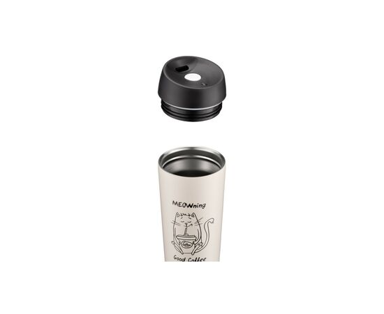 Термочашка Ardesto Coffee Тime Meowning 450 мл Бежева (AR2645WC), изображение 7 Термочашка Ardesto Coffee Тime Meowning 450 мл Бежева (AR2645WC), изображение 7