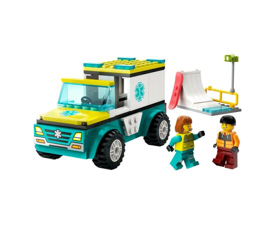 Конструктор LEGO City Карета скорой помощи и сноубордист 79 деталей (60403), изображение 2 Конструктор LEGO City Карета скорой помощи и сноубордист 79 деталей (60403), изображение 2