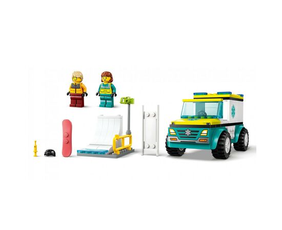 Конструктор LEGO City Карета скорой помощи и сноубордист 79 деталей (60403), изображение 6 Конструктор LEGO City Карета скорой помощи и сноубордист 79 деталей (60403), изображение 6