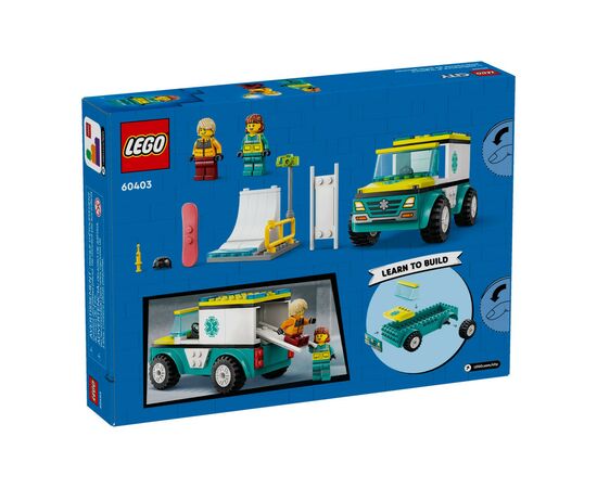 Конструктор LEGO City Карета скорой помощи и сноубордист 79 деталей (60403), изображение 7 Конструктор LEGO City Карета скорой помощи и сноубордист 79 деталей (60403), изображение 7