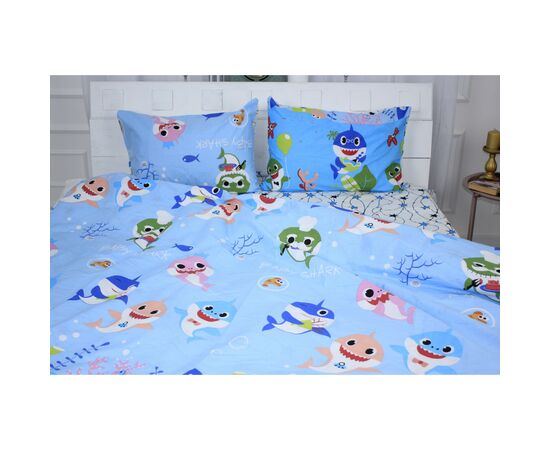 Постільна білизна MirSon Бязь Ranforce Elite 17-0521 Sharks blue Односпальний (2200004665337)