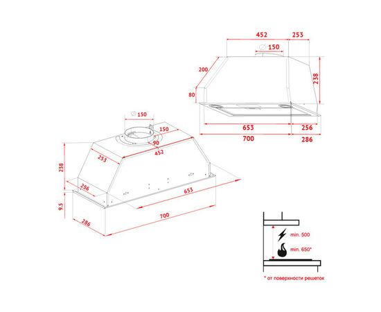 Витяжка кухонна Perfelli BIET 7854 I 1200 LED, зображення 12 Витяжка кухонна Perfelli BIET 7854 I 1200 LED, зображення 12
