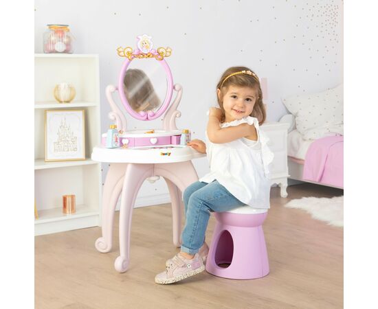 Игровой набор Smoby Столик с зеркалом Дисней Принцессы Парикмахерская 2 в 1 со стульчиком и аксессуарами (320250), изображение 10