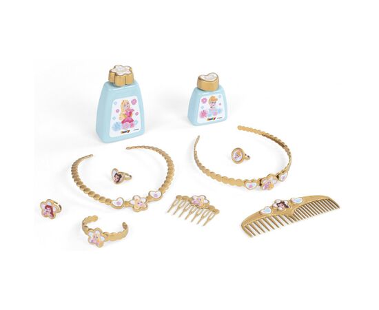 Игровой набор Smoby Столик с зеркалом Дисней Принцессы Парикмахерская 2 в 1 со стульчиком и аксессуарами (320250), изображение 3