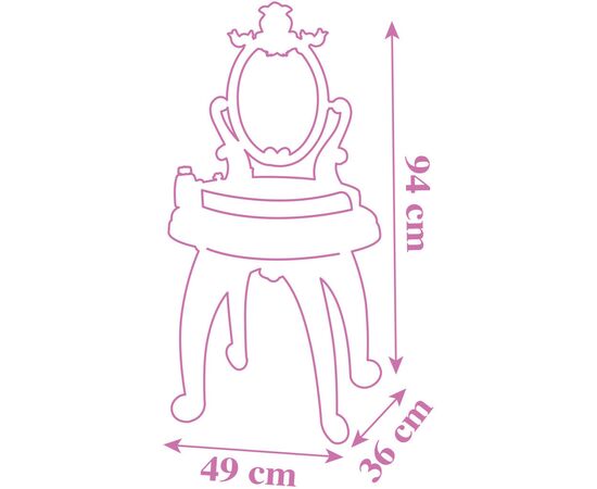 Игровой набор Smoby Столик с зеркалом Дисней Принцессы Парикмахерская 2 в 1 со стульчиком и аксессуарами (320250), изображение 5
