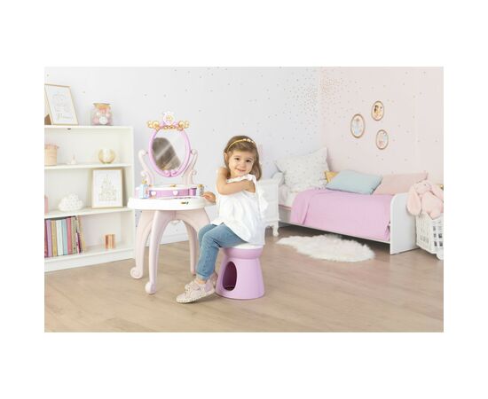 Игровой набор Smoby Столик с зеркалом Дисней Принцессы Парикмахерская 2 в 1 со стульчиком и аксессуарами (320250), изображение 6