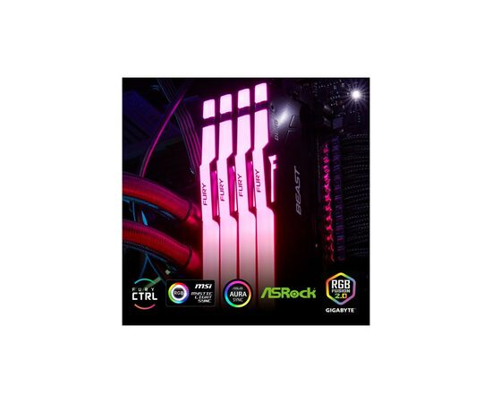 Модуль памяти для компьютера DDR5 32GB (2x16GB) 5200 MHz Beast RGB XMP Kingston Fury (ex.HyperX) (KF552C40BBAK2-32), изображение 11 Модуль памяти для компьютера DDR5 32GB (2x16GB) 5200 MHz Beast RGB XMP Kingston Fury (ex.HyperX) (KF552C40BBAK2-32), изображение 11