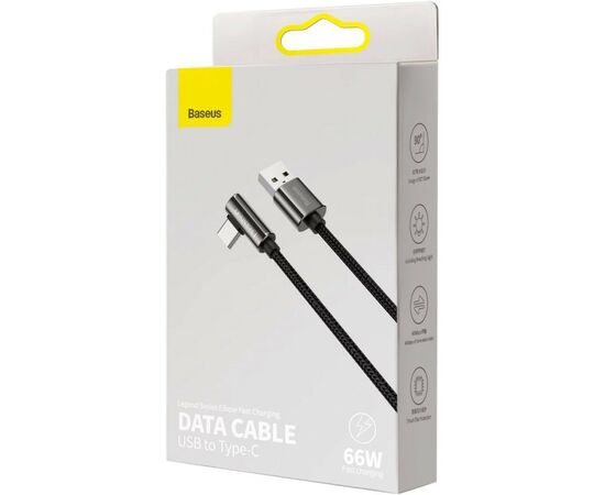 Дата кабель USB 3.1 AM to Type-C 1.0m CATCS 66W 90 Legend Series Elbow Black Baseus (CATCS-B01), зображення 4 Дата кабель USB 3.1 AM to Type-C 1.0m CATCS 66W 90 Legend Series Elbow Black Baseus (CATCS-B01), зображення 4