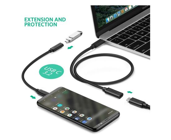 Дата кабель USB 3.1Gen2 Type-C to Type-C 1.0m 100W US353 Black Ugreen (10387), изображение 2 Дата кабель USB 3.1Gen2 Type-C to Type-C 1.0m 100W US353 Black Ugreen (10387), изображение 2