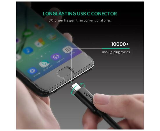 Дата кабель USB 3.1Gen2 Type-C to Type-C 1.0m 100W US353 Black Ugreen (10387), изображение 9 Дата кабель USB 3.1Gen2 Type-C to Type-C 1.0m 100W US353 Black Ugreen (10387), изображение 9