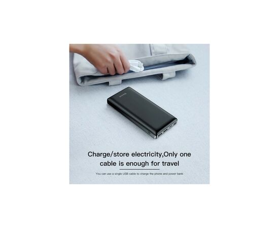 Батарея универсальная Baseus Mini JA Fast charge 3A 30000mAh Black (PPJAN-C01), изображение 11 Батарея универсальная Baseus Mini JA Fast charge 3A 30000mAh Black (PPJAN-C01), изображение 11