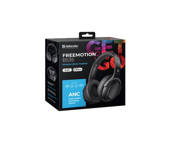 Наушники Defender FreeMotion B535 Bluetooth Black (63535), изображение 12 Наушники Defender FreeMotion B535 Bluetooth Black (63535), изображение 12