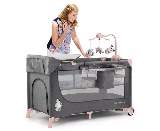 Кроватка Kinderkraft манеж с пеленатором Joy Pink (5902533911264), изображение 12 Кроватка Kinderkraft манеж с пеленатором Joy Pink (5902533911264), изображение 12