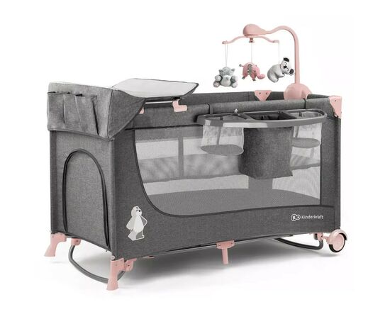 Кроватка Kinderkraft манеж с пеленатором Joy Pink (5902533911264), изображение 3 Кроватка Kinderkraft манеж с пеленатором Joy Pink (5902533911264), изображение 3