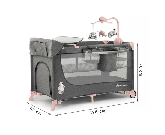Кроватка Kinderkraft манеж с пеленатором Joy Pink (5902533911264), изображение 9 Кроватка Kinderkraft манеж с пеленатором Joy Pink (5902533911264), изображение 9
