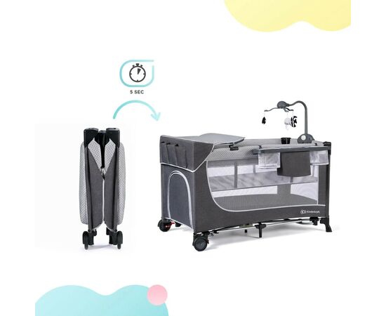 Детский манеж Kinderkraft кровать Leody с пеленатором Grey (5902533917952), изображение 11 Детский манеж Kinderkraft кровать Leody с пеленатором Grey (5902533917952), изображение 11