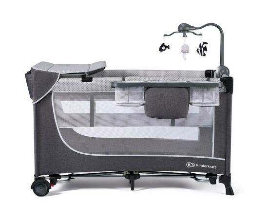 Детский манеж Kinderkraft кровать Leody с пеленатором Grey (5902533917952), изображение 2 Детский манеж Kinderkraft кровать Leody с пеленатором Grey (5902533917952), изображение 2