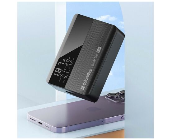 Зарядное устройство ColorWay Power Delivery GaN (2USB-A + 2USB TYPE-C) (100W) black (CW-CHS041PD-BK), изображение 11 Зарядное устройство ColorWay Power Delivery GaN (2USB-A + 2USB TYPE-C) (100W) black (CW-CHS041PD-BK), изображение 11