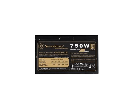 Блок питания Silver Stone 750W STRIDER Gold (SST-ST75F-GS), изображение 4 Блок питания Silver Stone 750W STRIDER Gold (SST-ST75F-GS), изображение 4