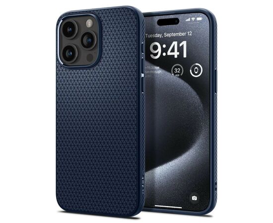 Чехол для мобильного телефона Spigen Apple iPhone 15 Pro Liquid Air Navy Blue (ACS06705), изображение 2 Чехол для мобильного телефона Spigen Apple iPhone 15 Pro Liquid Air Navy Blue (ACS06705), изображение 2
