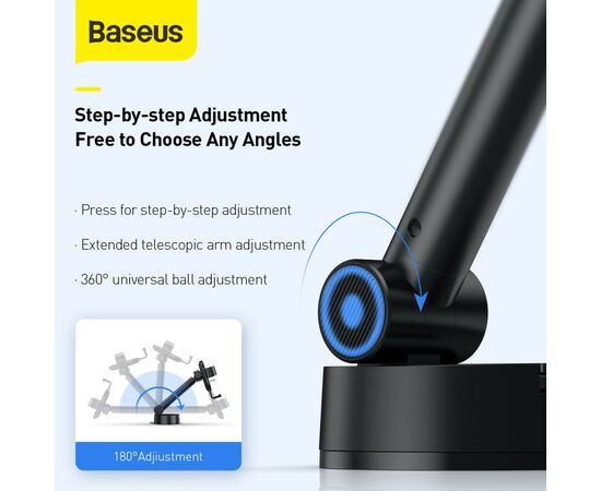Универсальный автодержатель Baseus 4.7-6.5" Gravity Simplism (на присоску) black (SUYL-JY01), изображение 10 Универсальный автодержатель Baseus 4.7-6.5" Gravity Simplism (на присоску) black (SUYL-JY01), изображение 10