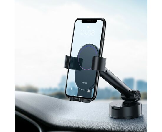 Универсальный автодержатель Baseus 4.7-6.5" Gravity Simplism (на присоску) black (SUYL-JY01), изображение 2 Универсальный автодержатель Baseus 4.7-6.5" Gravity Simplism (на присоску) black (SUYL-JY01), изображение 2