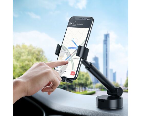 Универсальный автодержатель Baseus 4.7-6.5" Gravity Simplism (на присоску) black (SUYL-JY01), изображение 4 Универсальный автодержатель Baseus 4.7-6.5" Gravity Simplism (на присоску) black (SUYL-JY01), изображение 4