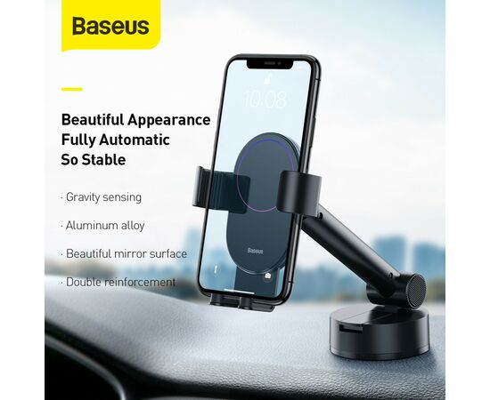 Универсальный автодержатель Baseus 4.7-6.5" Gravity Simplism (на присоску) black (SUYL-JY01), изображение 5 Универсальный автодержатель Baseus 4.7-6.5" Gravity Simplism (на присоску) black (SUYL-JY01), изображение 5