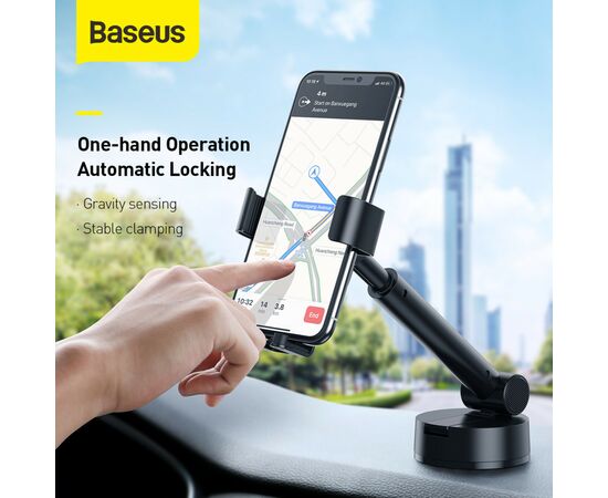 Универсальный автодержатель Baseus 4.7-6.5" Gravity Simplism (на присоску) black (SUYL-JY01), изображение 7 Универсальный автодержатель Baseus 4.7-6.5" Gravity Simplism (на присоску) black (SUYL-JY01), изображение 7