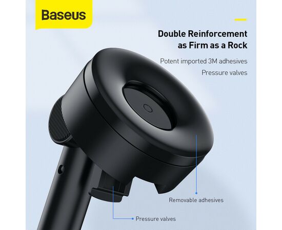 Универсальный автодержатель Baseus 4.7-6.5" Gravity Simplism (на присоску) black (SUYL-JY01), изображение 8 Универсальный автодержатель Baseus 4.7-6.5" Gravity Simplism (на присоску) black (SUYL-JY01), изображение 8