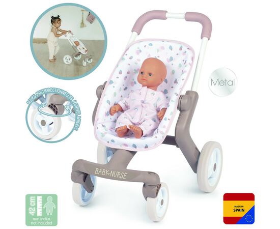 Коляска для кукол Smoby Baby Nurse "Розовая пудра. Прогулка", с (251218), изображение 2 Коляска для кукол Smoby Baby Nurse "Розовая пудра. Прогулка", с (251218), изображение 2