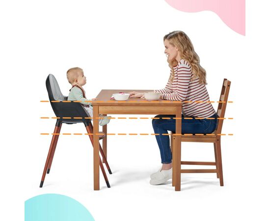 Стульчик для кормления Kinderkraft 2 в 1 Finix Grey (5902533918515), изображение 9 Стульчик для кормления Kinderkraft 2 в 1 Finix Grey (5902533918515), изображение 9
